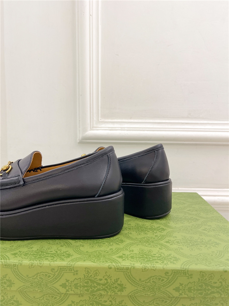 Gvc*1 horsebit wedge loafer in black leather