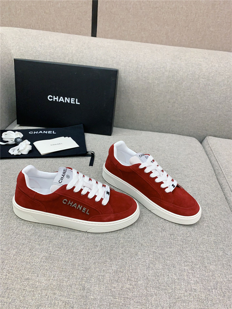 Ch**el red lace-up trainers