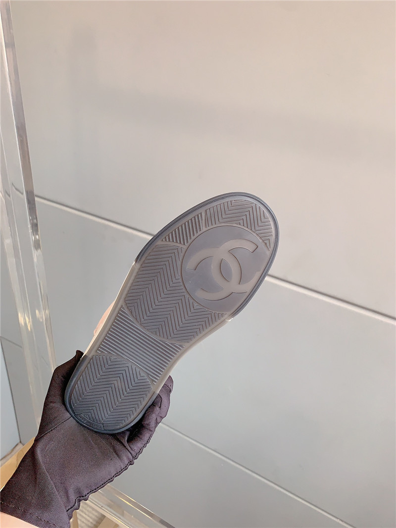 Ch**el pink calfskin lace-up sneakers