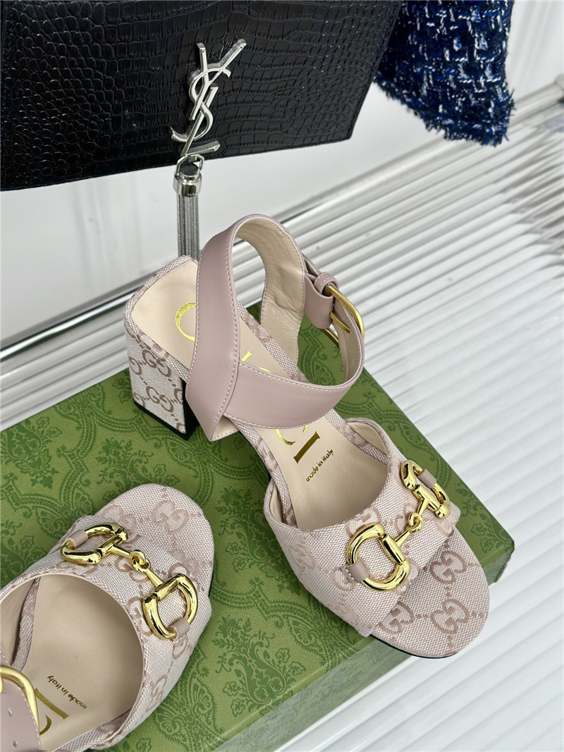 Gvc*1 horsebit sandal in neutral and nude gg canvas