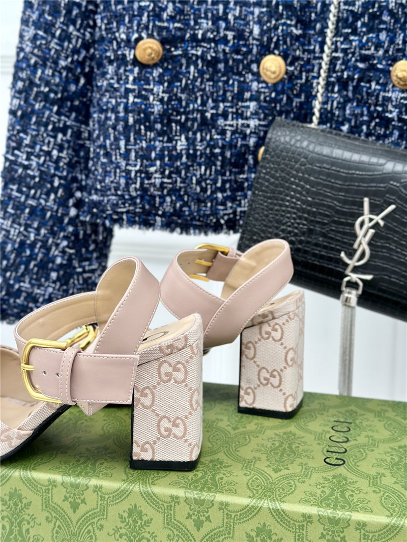 Gvc*1 horsebit sandal in neutral and nude gg canvas