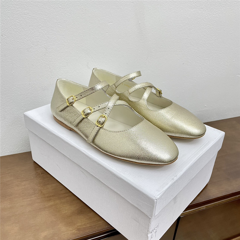 Ce1i*e criss-cross ballerinas in silver smooth leather