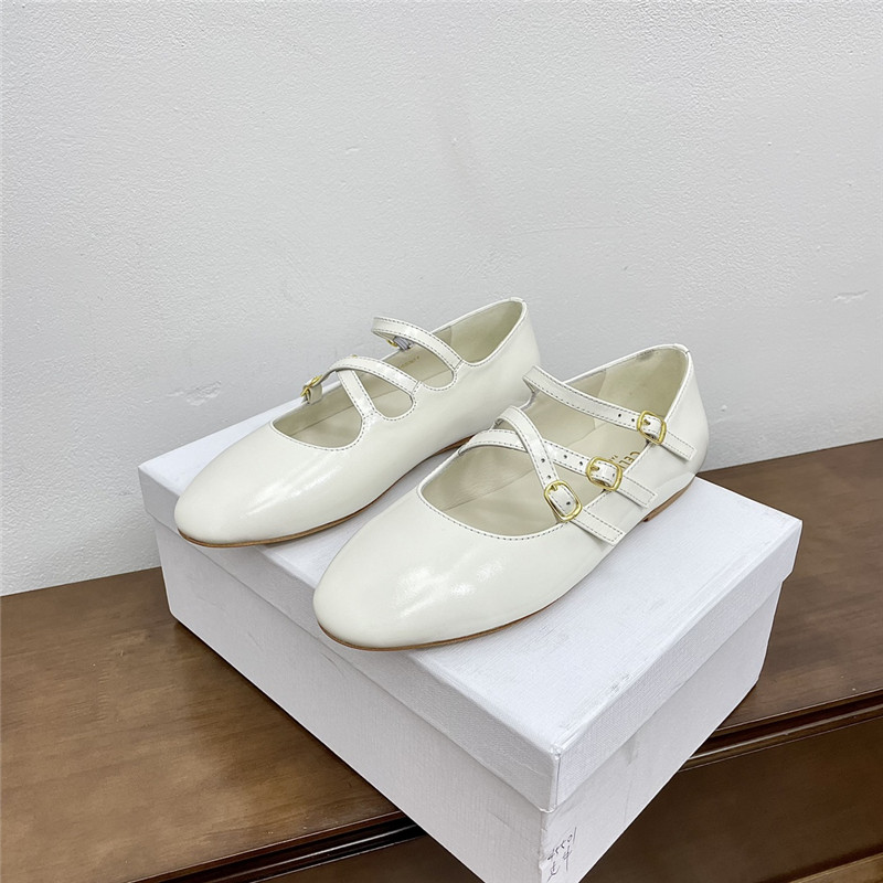 Ce1i*e criss-cross babies ballerinas white patent calfskin