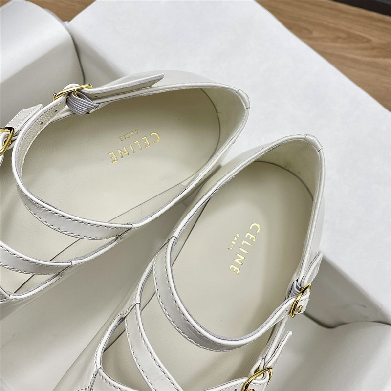 Ce1i*e criss-cross babies ballerinas white patent calfskin