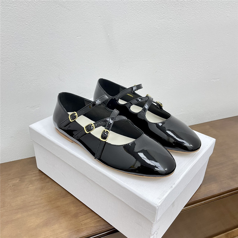 Ce1i*e criss-cross babies ballerinas black patent calfskin