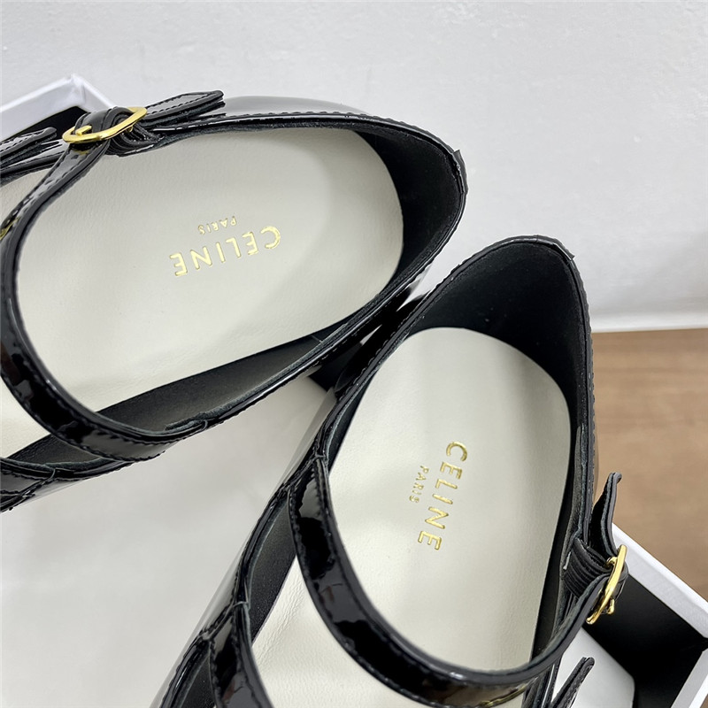 Ce1i*e criss-cross babies ballerinas black patent calfskin