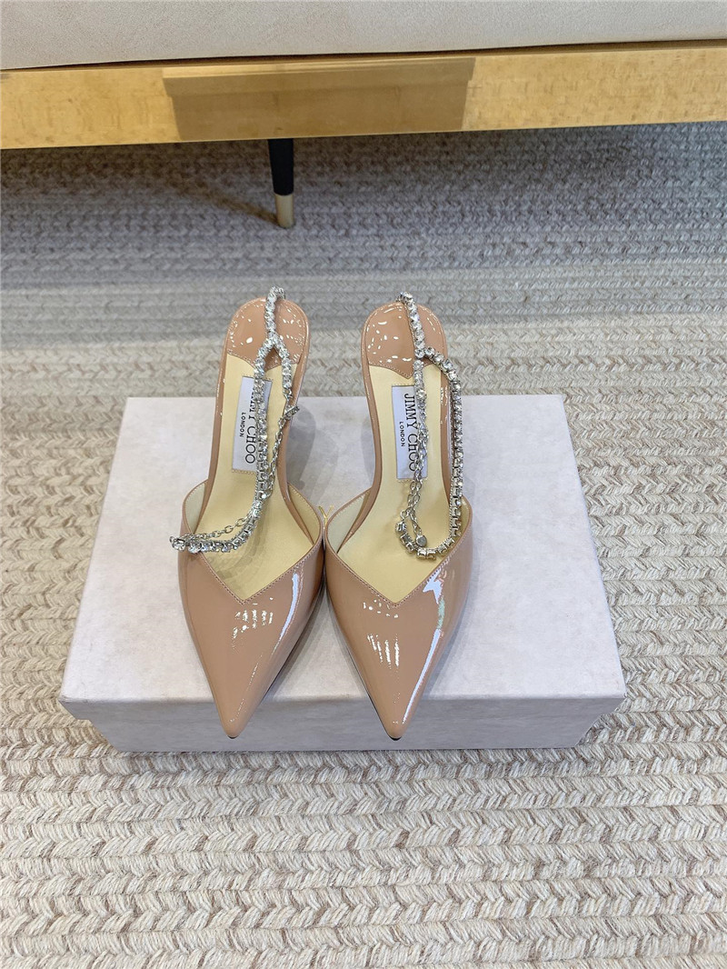 J1m*y Ch00 saeda sandal 100 nude patent with crystal