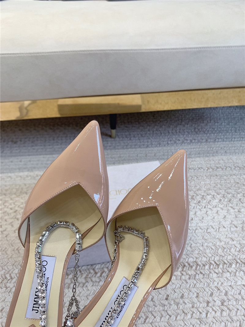 J1m*y Ch00 saeda sandal 100 nude patent with crystal
