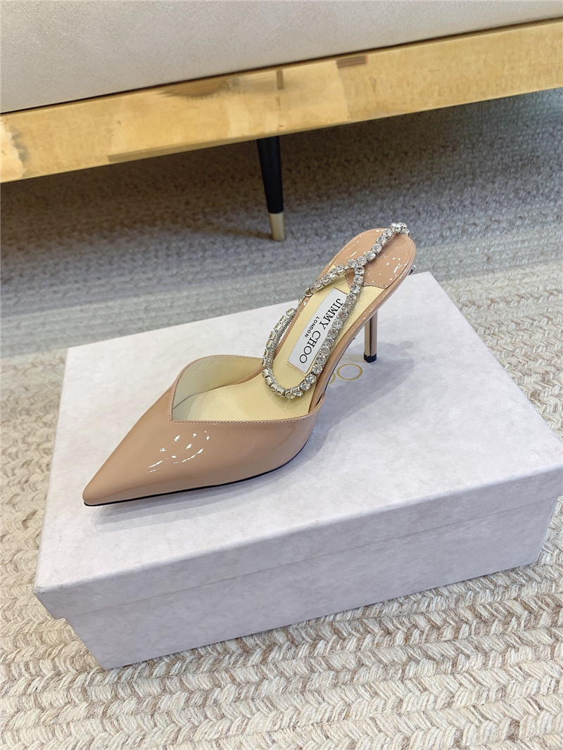 J1m*y Ch00 saeda sandal 100 nude patent with crystal