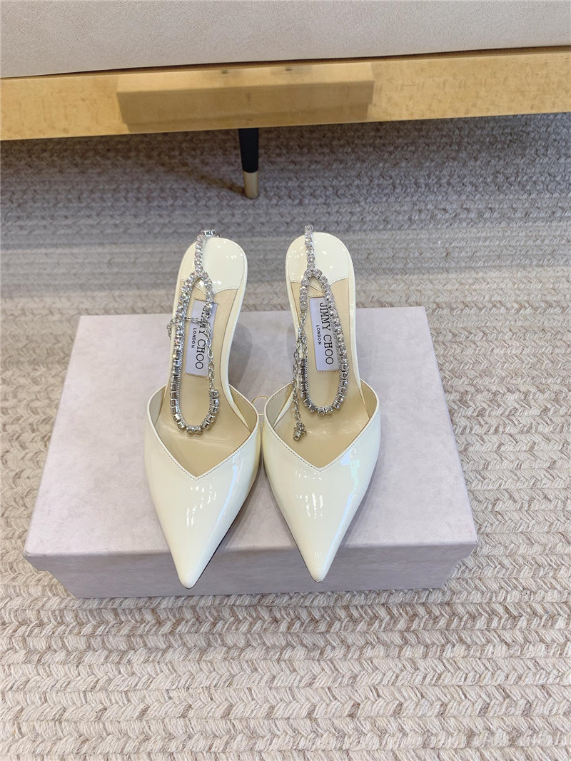 J1m*y Ch00 saeda sandal 100 ivory patent with crystal