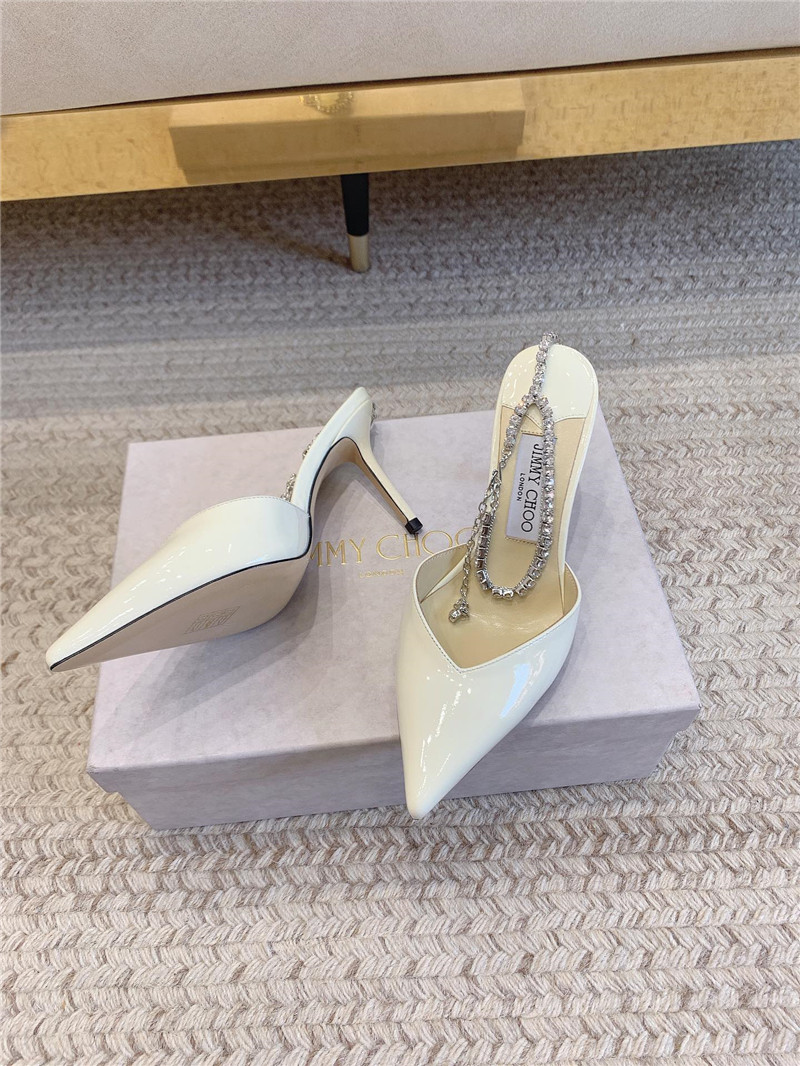 J1m*y Ch00 saeda sandal 100 ivory patent with crystal