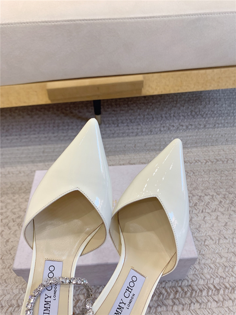 J1m*y Ch00 saeda sandal 100 ivory patent with crystal
