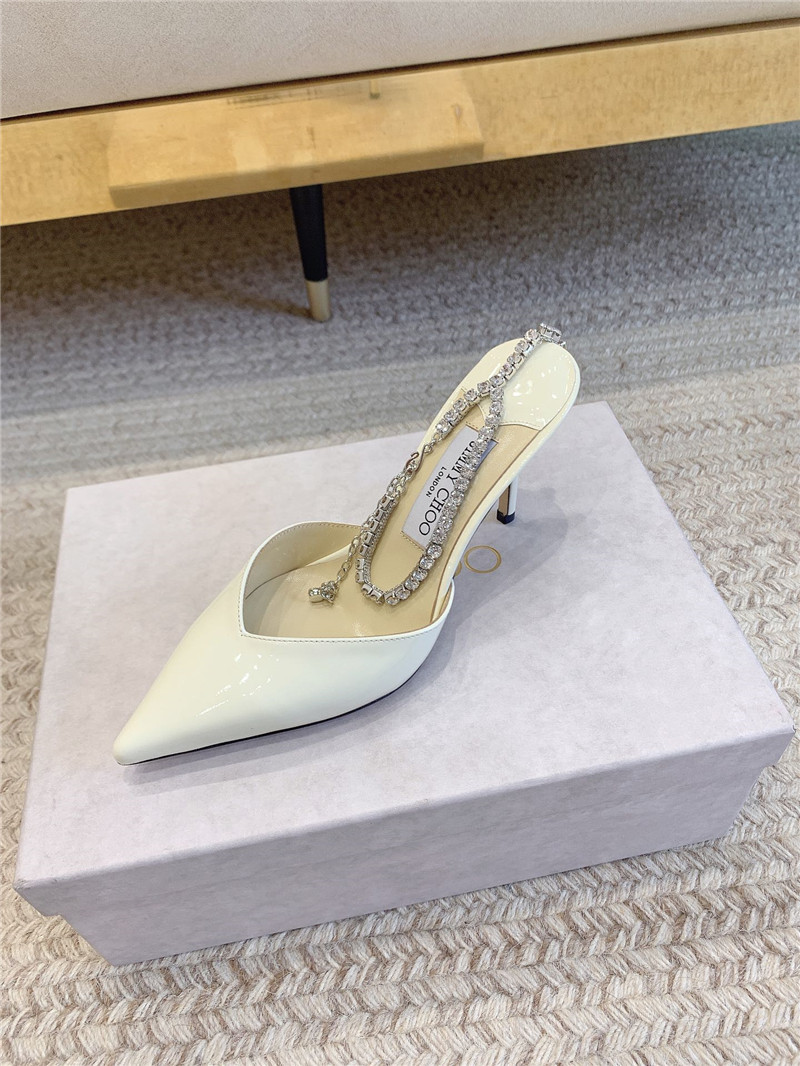 J1m*y Ch00 saeda sandal 100 ivory patent with crystal