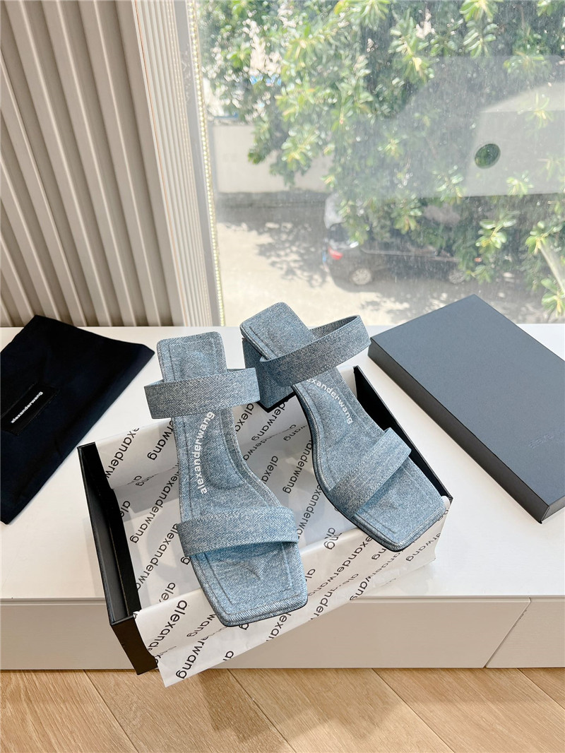 A1exa*der wang mila 85mm sandal in denim
