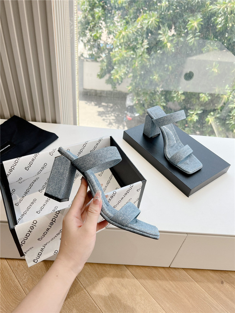 A1exa*der wang mila 85mm sandal in denim