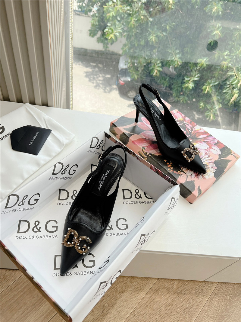 Dolce&Gabbana Black Calfskin Slingbacks 60mm