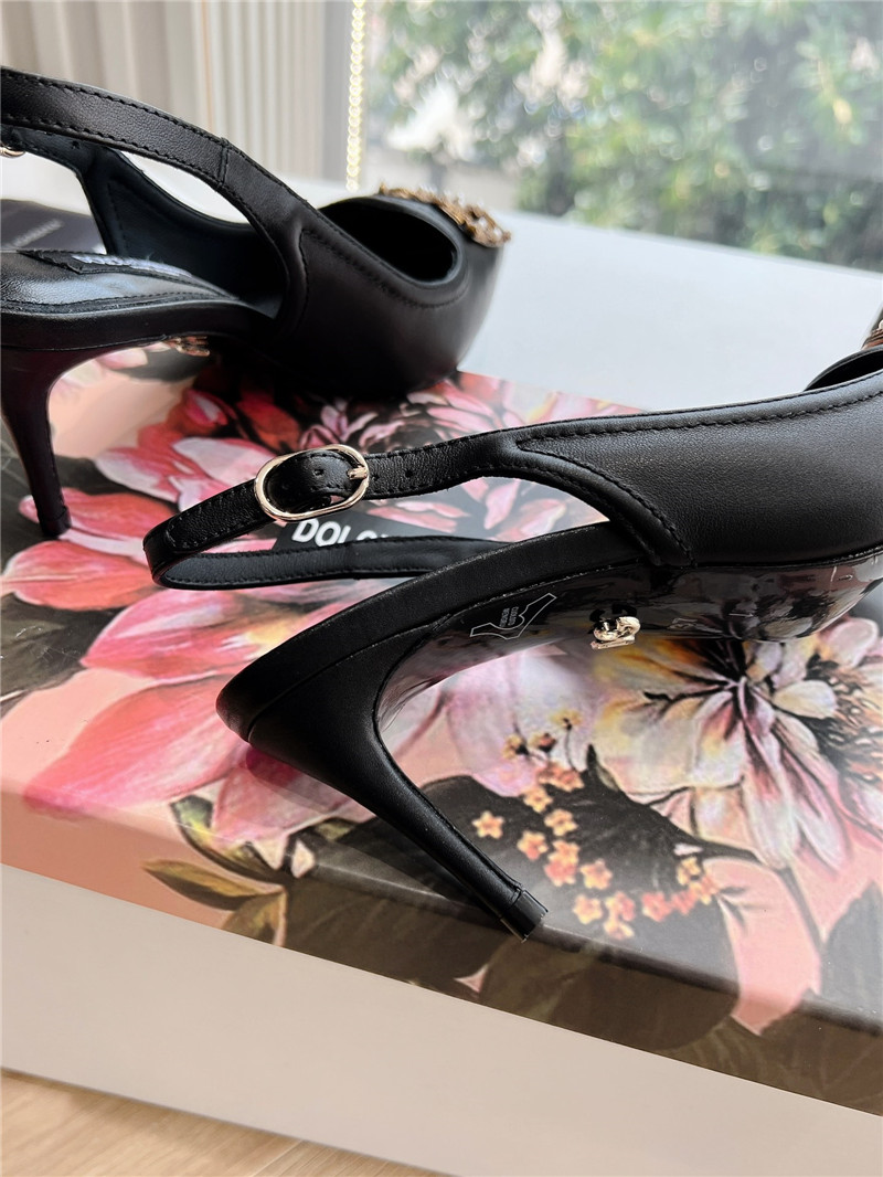 Dolce&Gabbana Black Calfskin Slingbacks 60mm