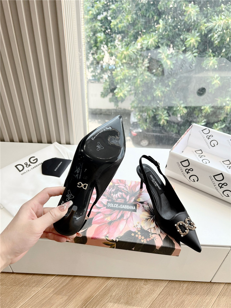 Dolce&Gabbana Black Calfskin Slingbacks 60mm