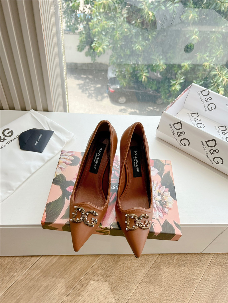 Dolce & Gabbana Brown Calfskin Pumps 90mm
