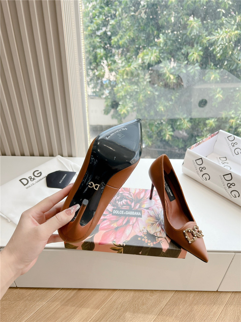 Dolce & Gabbana Brown Calfskin Pumps 90mm