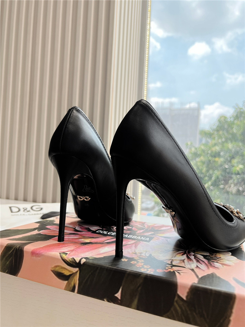 Dolce & Gabbana Black Calfskin Pumps 90mm