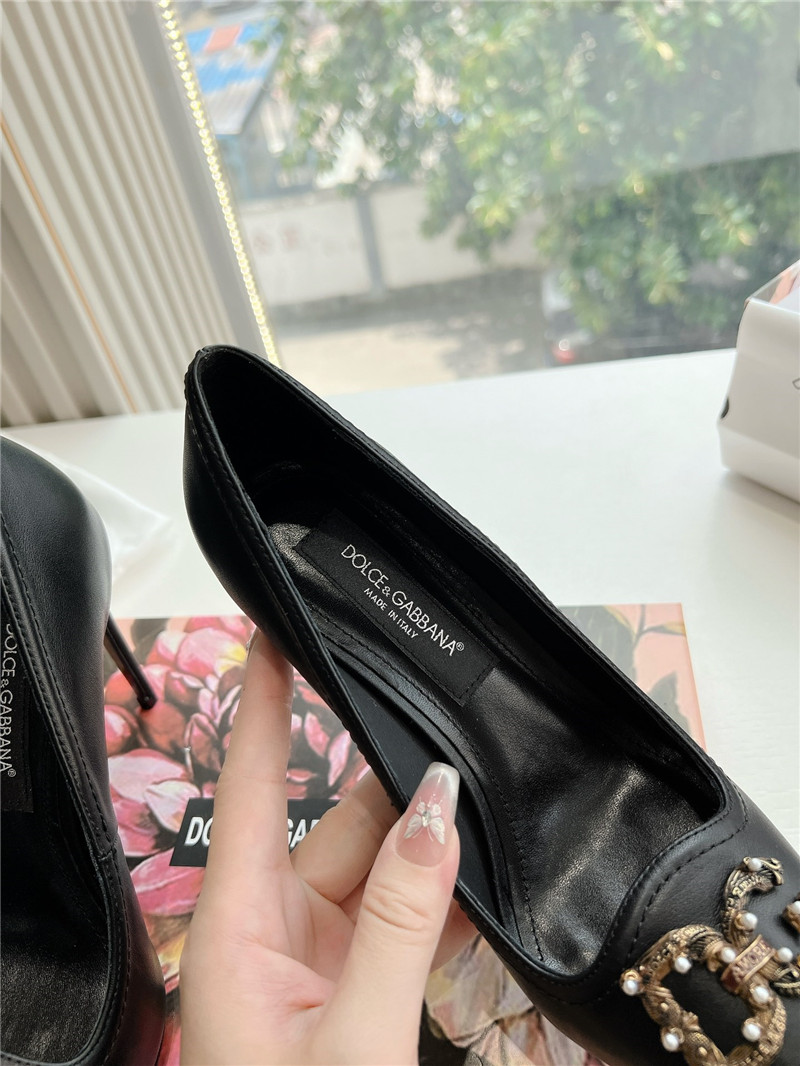 Dolce & Gabbana Black Calfskin Pumps 90mm