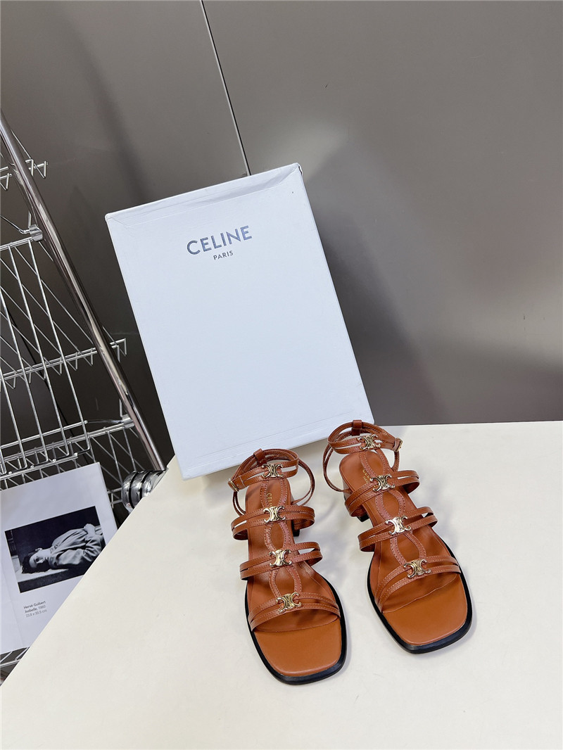 Ce1i*e clemence multi triomphe brown lambskin sandals