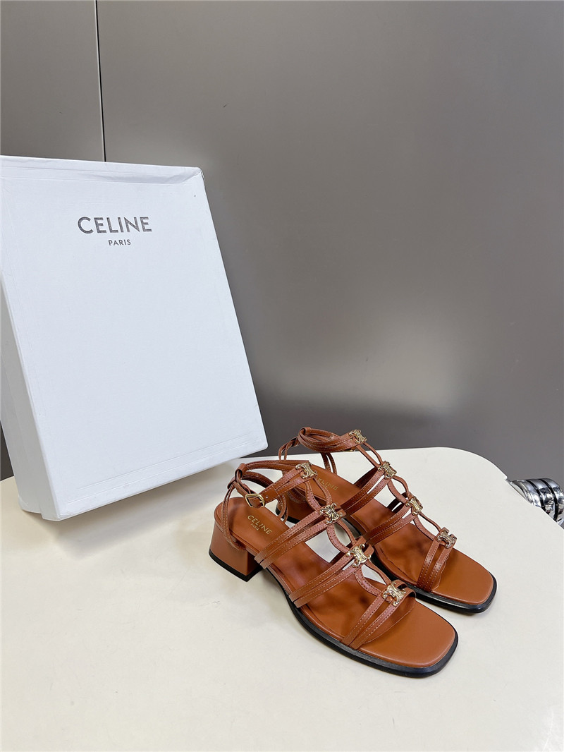 Ce1i*e clemence multi triomphe brown lambskin sandals