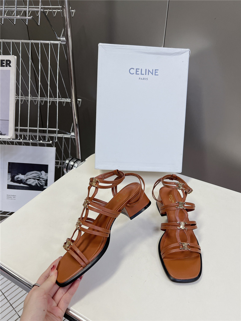 Ce1i*e clemence multi triomphe brown lambskin sandals