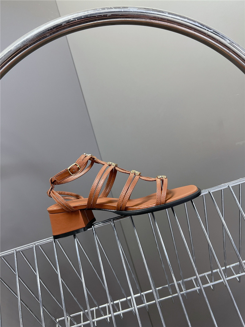 Ce1i*e clemence multi triomphe brown lambskin sandals