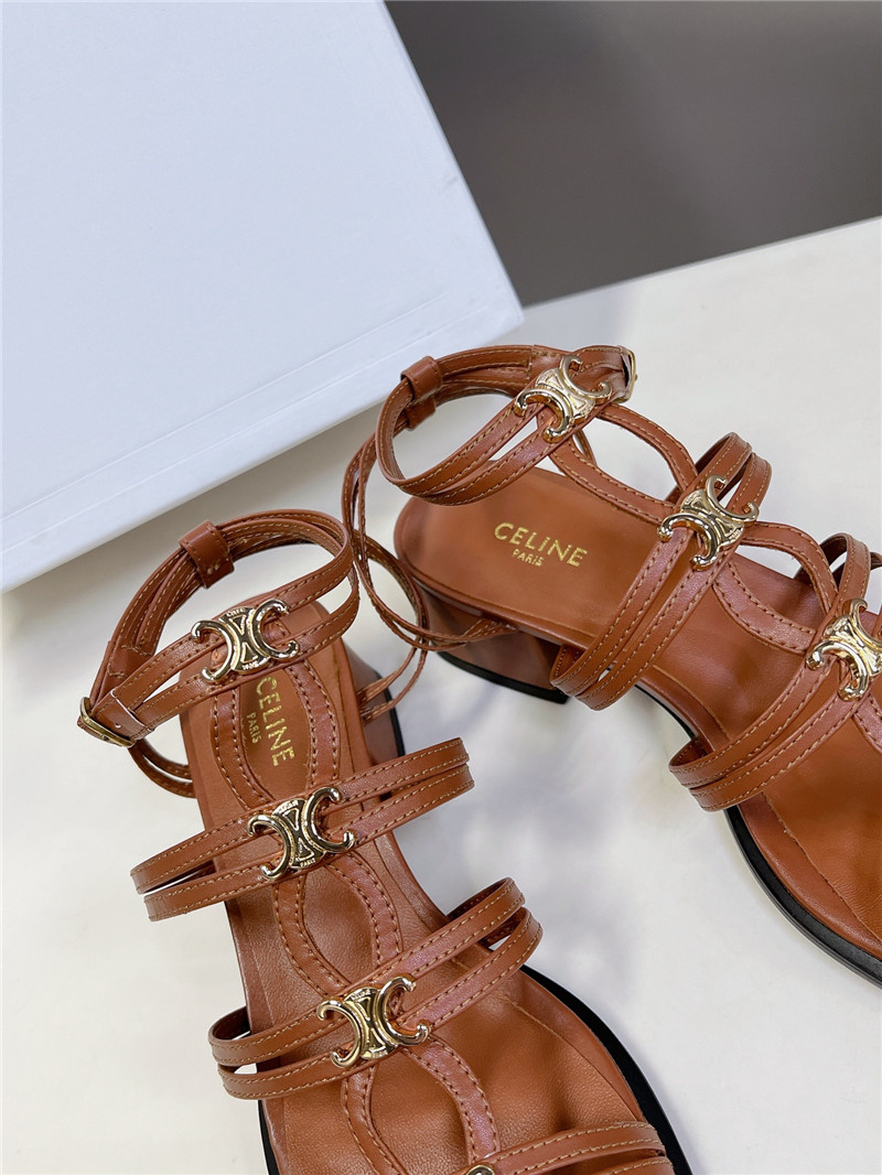 Ce1i*e clemence multi triomphe brown lambskin sandals