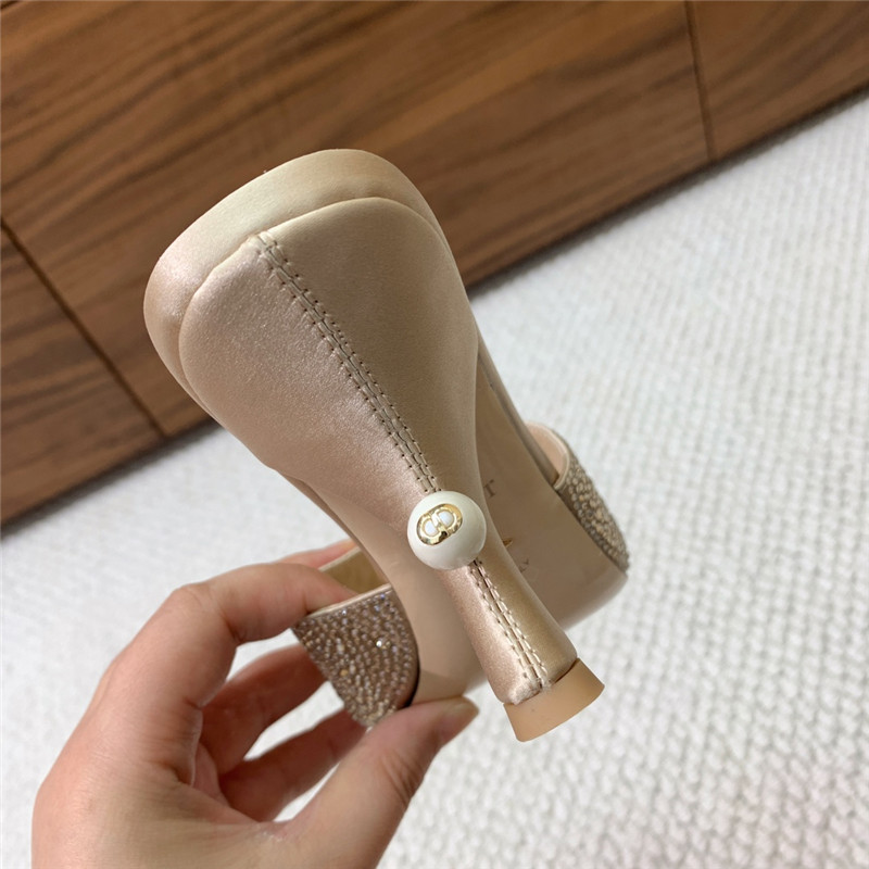 D10r tribales beige suede heeled slides with strass