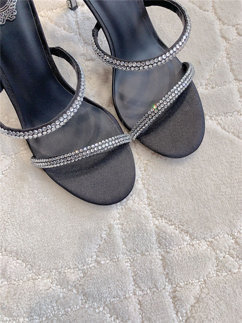Rene Caovilla Jeweled Cleo Black Sandal 105