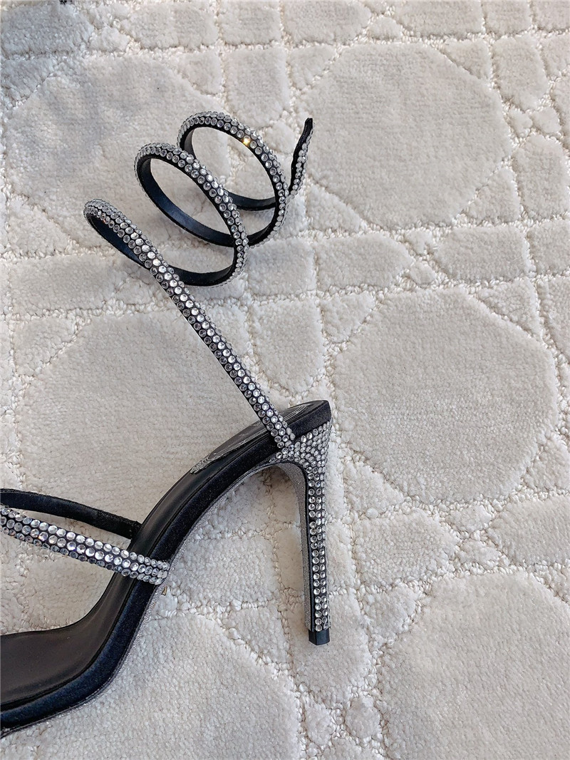 Rene Caovilla Jeweled Cleo Black Sandal 105