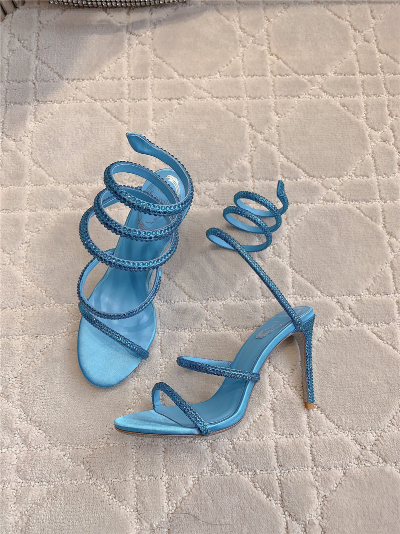 Rene Caovilla Jeweled Cleo Blue Sandal 105