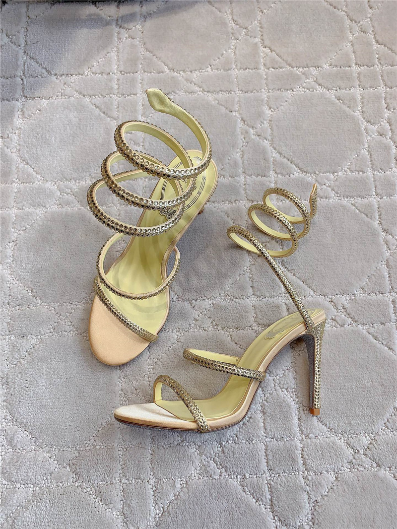 Rene Caovilla Jeweled Cleo Light Yellow Sandal 105