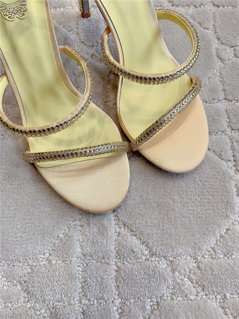 Rene Caovilla Jeweled Cleo Light Yellow Sandal 105