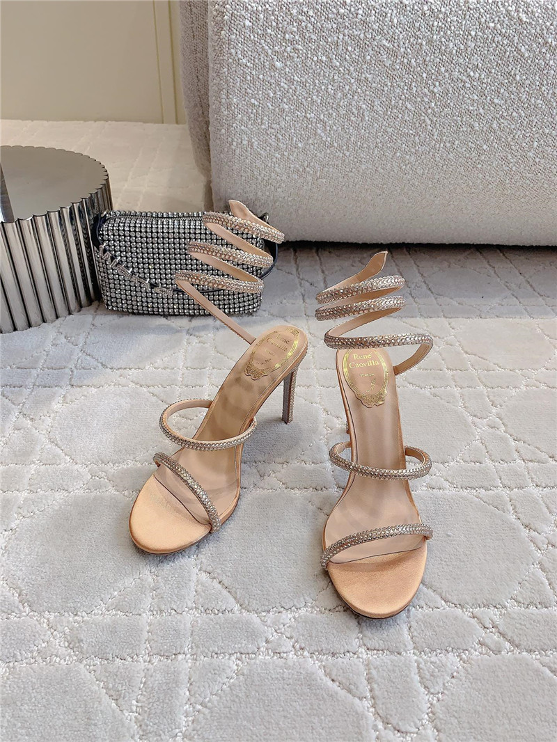 Rene Caovilla Jeweled Cleo Nude Sandal 105