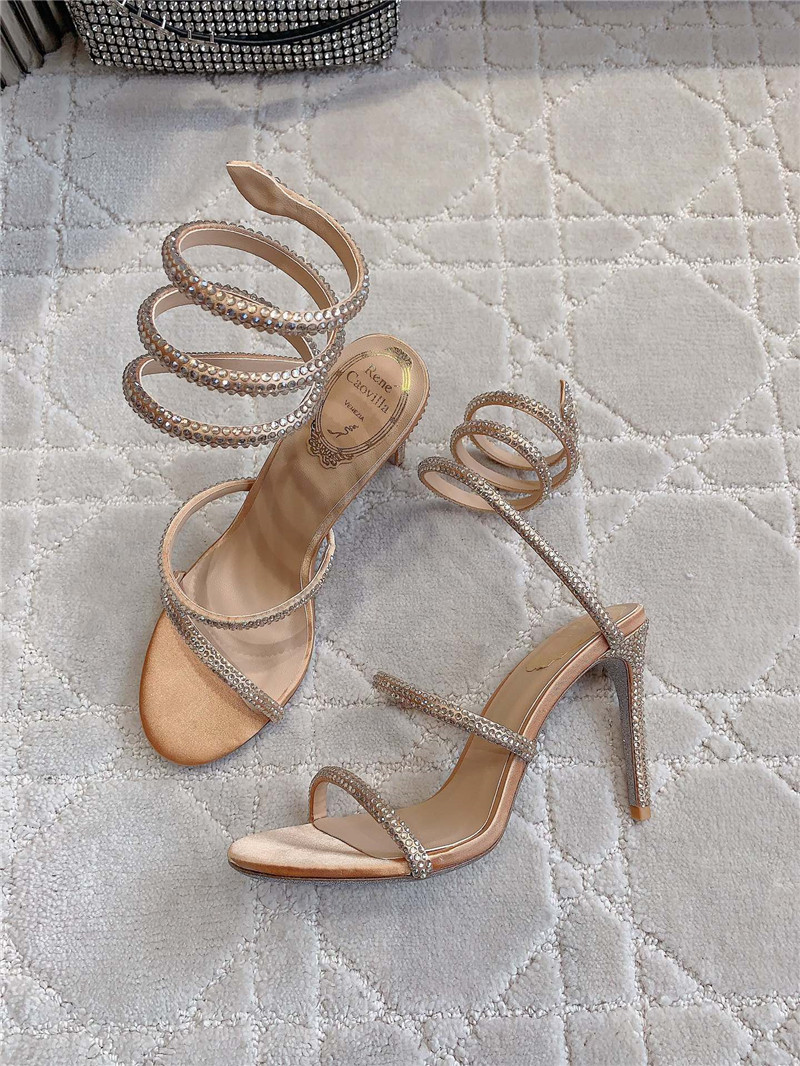 Rene Caovilla Jeweled Cleo Nude Sandal 105