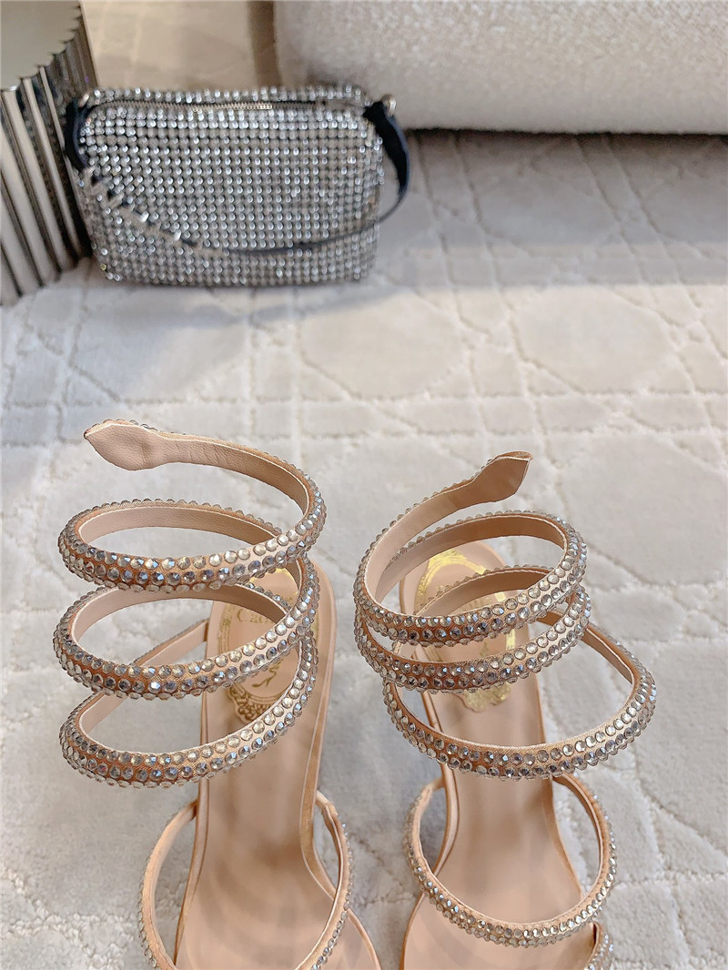 Rene Caovilla Jeweled Cleo Nude Sandal 105