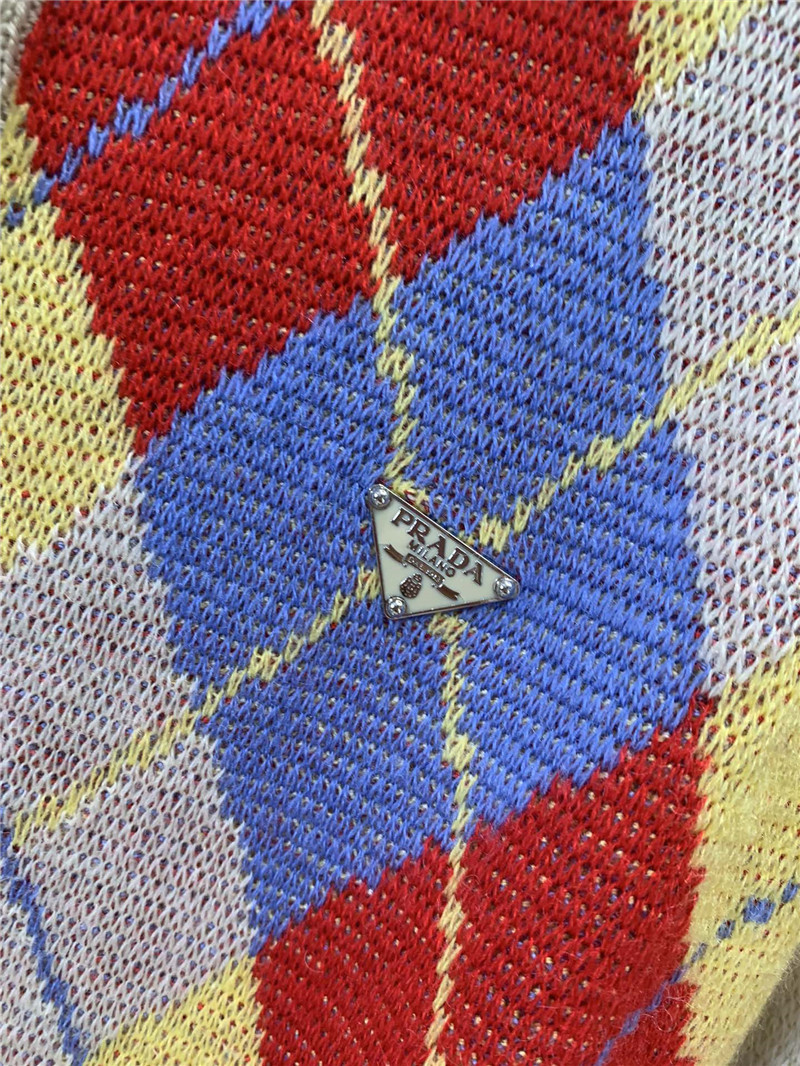 Pra*a knitted polo long sleeve sweater replicas clothes