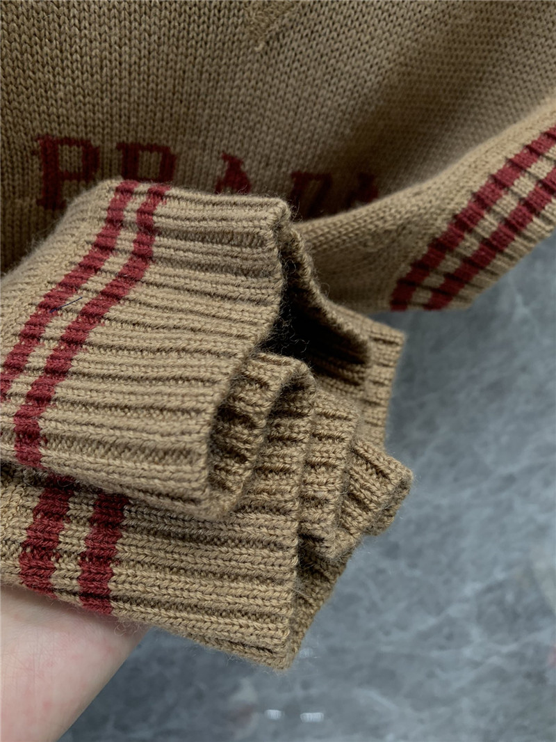 Pra*a retro college style contrast color vest vest replica clothes