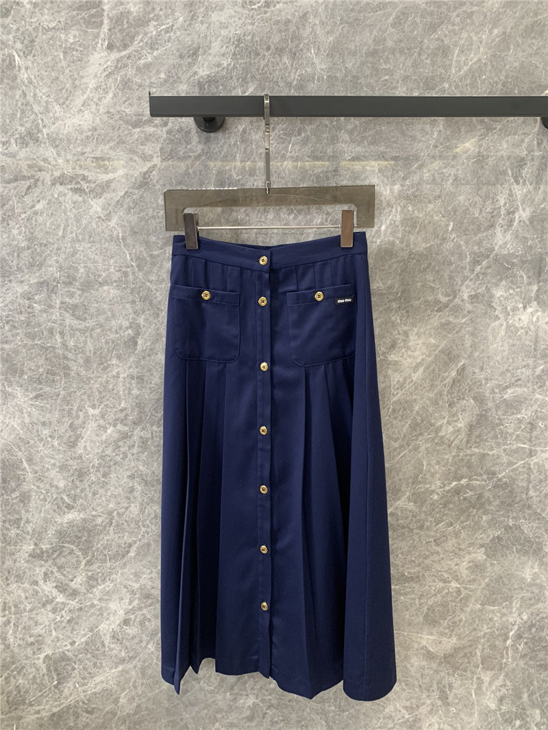 M1um1u logo pleated midi skirt replicas clothes