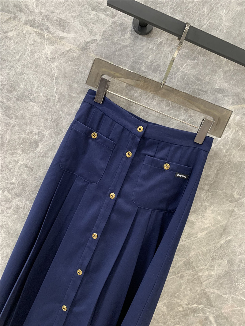 M1um1u logo pleated midi skirt replicas clothes