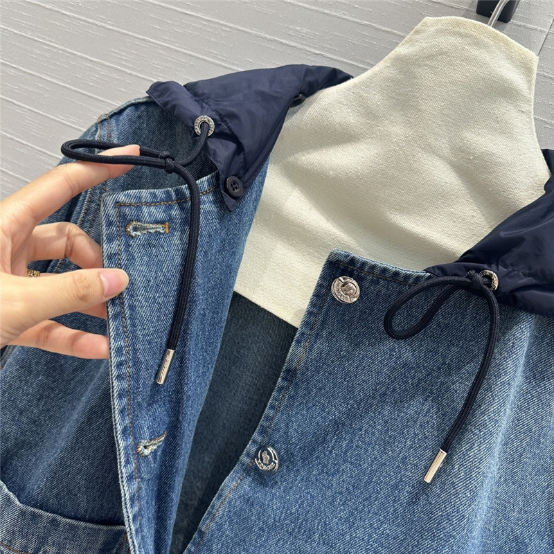 Moncler vintage washed denim jacket replica d&g clothing