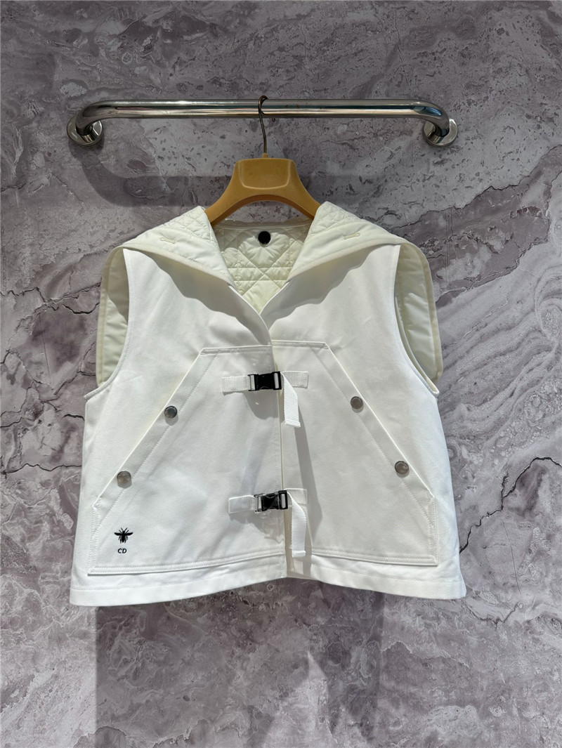 D10r navy collar padded vest replica d&g clothing