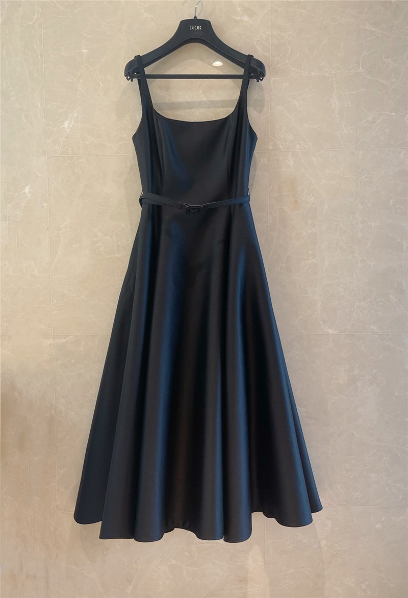 D10r flared mid length wool silk dress