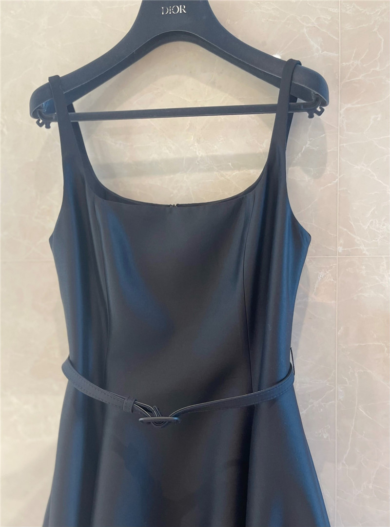 D10r flared mid length wool silk dress