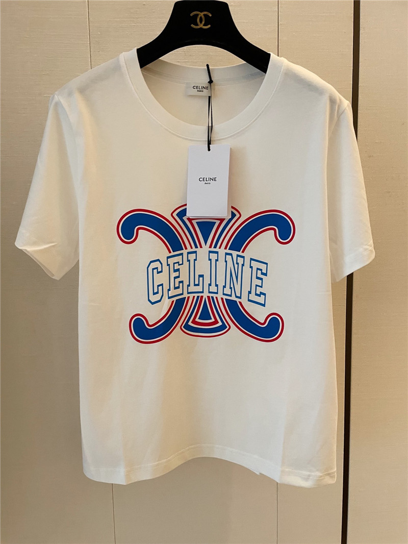 Ce1i*e triumph iconic print short-sleeved replica clothes