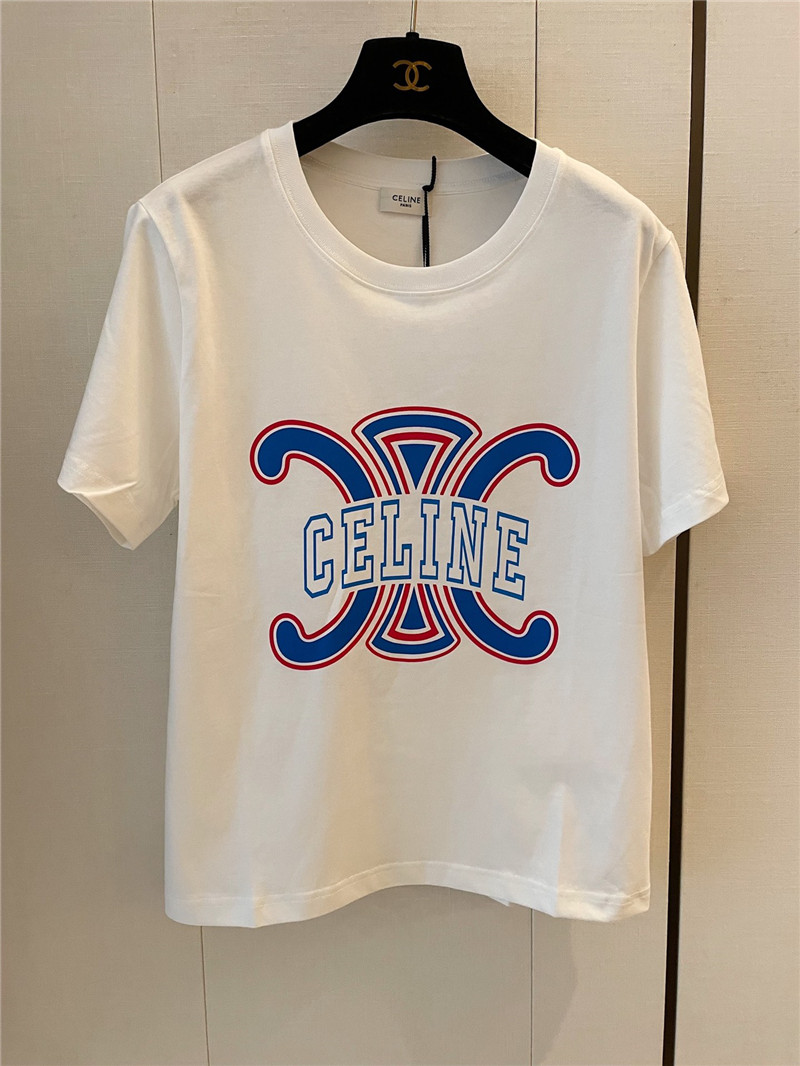Ce1i*e triumph iconic print short-sleeved replica clothes